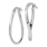 Load image into Gallery viewer, Leslie's 10K White Gold Polished Oval Hinged Hoop Earrings10LE127