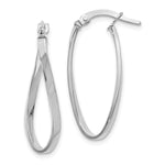 Load image into Gallery viewer, Leslie's 10K White Gold Polished Oval Hinged Hoop Earrings10LE127