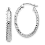 Load image into Gallery viewer, Leslie's 10K White Gold D/C Oval Hinged Hoop Earrings10LE134