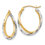 Load image into Gallery viewer, Leslie's 10K Two-Tone Hinged Hoop Earrings10LE136