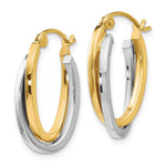 Load image into Gallery viewer, Leslie's 10K Two-Tone Polished Hinged Hoop Earrings10LE137