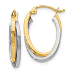Load image into Gallery viewer, Leslie's 10K Two-Tone Polished Hinged Hoop Earrings10LE137