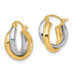 Load image into Gallery viewer, Leslie's 10K Two-Tone Polished Hinged Hoop Earrings10LE138