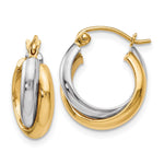Load image into Gallery viewer, Leslie's 10K Two-Tone Polished Hinged Hoop Earrings10LE138
