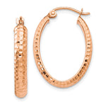 Load image into Gallery viewer, Leslie's 10K Rose Gold D/C Oval Hinged Hoop Earrings10LE141