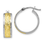 Load image into Gallery viewer, Leslie's 10K White Gold w/Yellow Rhodium Polished and D/C Earrings10LE143