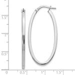 Load image into Gallery viewer, Leslie's 10K White Gold Polished Oval Hinged Hoop Earrings10LE192
