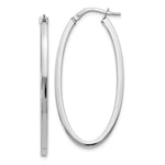 Load image into Gallery viewer, Leslie's 10K White Gold Polished Oval Hinged Hoop Earrings10LE192