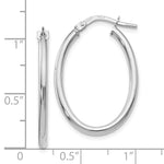 Load image into Gallery viewer, Leslie's 10K White Gold Polished Oval Hinged Hoop Earrings10LE194