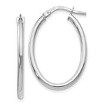 Load image into Gallery viewer, Leslie's 10K White Gold Polished Oval Hinged Hoop Earrings10LE194