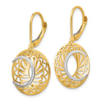 Load image into Gallery viewer, Leslie's 10K Two-tone Polished and Satin Leverback Earrings10LE209