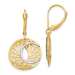 Load image into Gallery viewer, Leslie's 10K Two-tone Polished and Satin Leverback Earrings10LE209