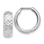 Load image into Gallery viewer, Leslie's 10K White Gold Polished and D/C Hoop Earrings10LE240
