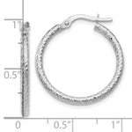Load image into Gallery viewer, Leslie's 10K White Gold Polished and Textured Hinged Hoop Earrings10LE246