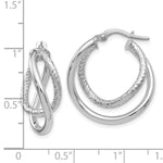 Load image into Gallery viewer, Leslie's 10K White Gold Polished and Textured Fancy Hoop Earrings10LE247