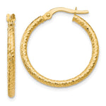 Load image into Gallery viewer, Leslie's 10K Polished and Textured Hinged Hoop Earrings10LE248