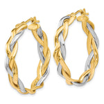 Load image into Gallery viewer, Leslie's 10K Two-Tone Polished Braided Hoop Earrings10LE252
