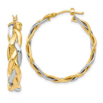 Load image into Gallery viewer, Leslie's 10K Two-Tone Polished Braided Hoop Earrings10LE252