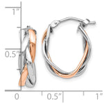 Load image into Gallery viewer, Leslie's 10K White Gold Rose Rhodium-plated Hoop Earrings10LE254