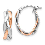Load image into Gallery viewer, Leslie's 10K White Gold Rose Rhodium-plated Hoop Earrings10LE254