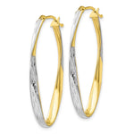 Load image into Gallery viewer, Leslie's 10K Gold White Rhodium-plated D/C Hoop Earrings10LE255