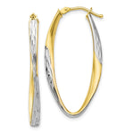 Load image into Gallery viewer, Leslie's 10K Gold White Rhodium-plated D/C Hoop Earrings10LE255