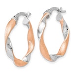 Load image into Gallery viewer, Leslie's 10K White Gold Rose-tone Twisted Hoop Earrings10LE262