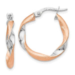 Load image into Gallery viewer, Leslie's 10K White Gold Rose-tone Twisted Hoop Earrings10LE262