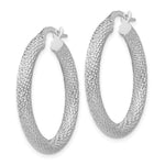Load image into Gallery viewer, Leslie's 10K White Gold Polished and Textured Hinged Hoop Earrings10LE271