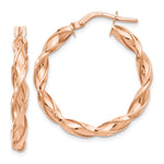 Load image into Gallery viewer, Leslie's 10K Rose Gold Polished Twisted Hoop Earrings10LE287