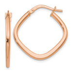Load image into Gallery viewer, Leslie's 10K Rose Gold Polished Square Hoop Earrings10LE323