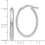 Load image into Gallery viewer, Leslie's 10K White Gold Polished Oval Hoop Earrings10LE325