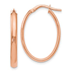 Load image into Gallery viewer, Leslie's 10K Rose Gold Polished Oval Hoop Earrings10LE326