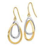Load image into Gallery viewer, Leslie's 10K Two-tone Polished Shepherd Hook Dangle Earrings10LE351