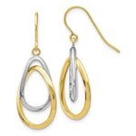 Load image into Gallery viewer, Leslie's 10K Two-tone Polished Shepherd Hook Dangle Earrings10LE351