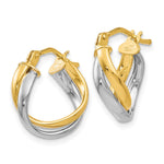 Load image into Gallery viewer, Leslie's 10K Two-tone Polished Twisted Hoop Earrings10LE375