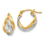 Load image into Gallery viewer, Leslie's 10K Two-tone Polished Twisted Hoop Earrings10LE375