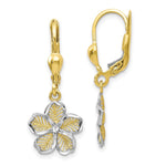 Load image into Gallery viewer, Leslie's 10K Rhod-plated Polished D/C Filigree Flower Leverback Earrings10LE404