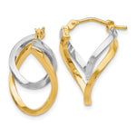 Load image into Gallery viewer, Leslie's 10K Two-tone Polished Twisted Hoop Earrings10LE414