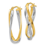Load image into Gallery viewer, Leslie's 10K Two-tone Polished Twisted Hoop Earrings10LE420