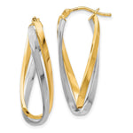 Load image into Gallery viewer, Leslie's 10K Two-tone Polished Twisted Hoop Earrings10LE420
