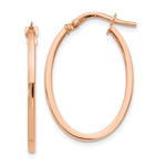 Load image into Gallery viewer, Leslie's 10K Rose Gold Polished Oval Hoop Earrings10LE429