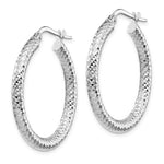 Load image into Gallery viewer, Leslie's 10K 3x30 White Gold D/C Round Hoop Earrings10LE463W