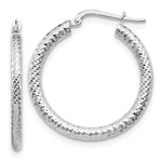 Load image into Gallery viewer, Leslie's 10K 3x30 White Gold D/C Round Hoop Earrings10LE463W