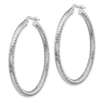 Load image into Gallery viewer, Leslie's 10K 3x35 White Gold D/C Round Hoop Earrings10LE464W