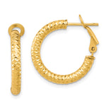 Load image into Gallery viewer, Leslie's 10K 3x15 D/C Round Omega Back Hoop Earrings10LE465