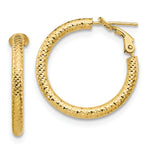 Load image into Gallery viewer, Leslie's 10K 3x20 D/C Round Omega Back Hoop Earrings10LE466