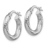 Load image into Gallery viewer, Leslie's 10K 3x10 White Gold D/C Round Hoop Earrings10LE469W