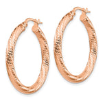 Load image into Gallery viewer, Leslie's 10K 3x20 Rose Gold D/C Round Hoop Earrings10LE470R