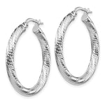 Load image into Gallery viewer, Leslie's 10K 3x20 White Gold D/C Round Hoop Earrings10LE470W